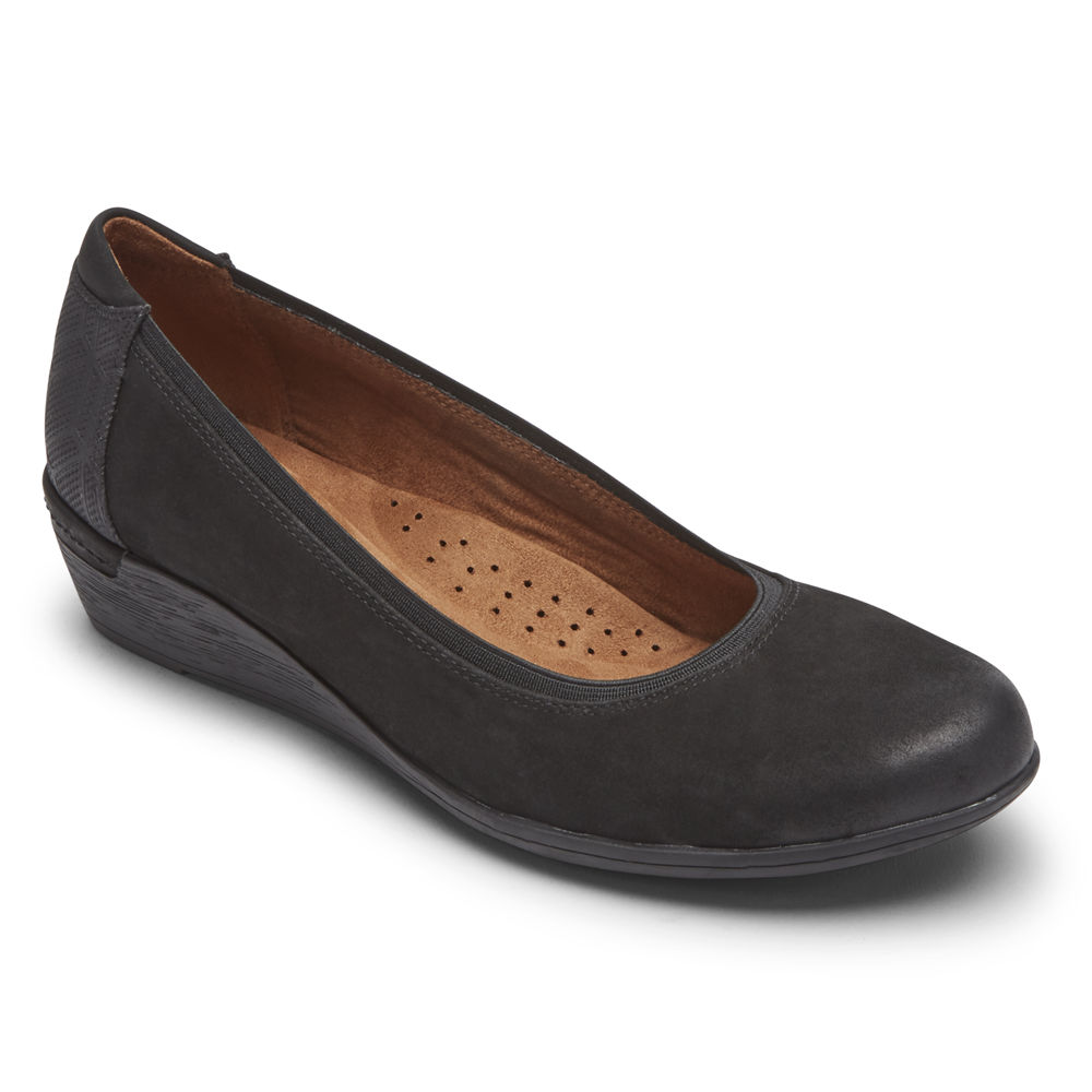 Rockport Singapore Womens Pumps - Cobb Hill Devyn Wedge Black - BI5947261